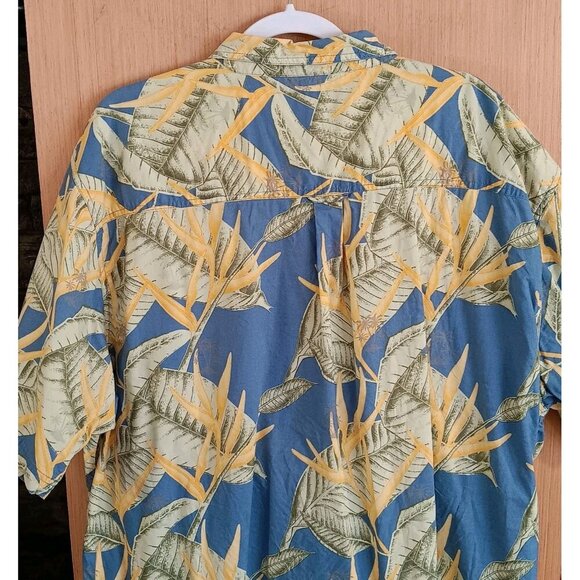 Joe‎ Marlin Men's Button Up Shirt Blue Tropical Short Sleeve 2X(50-52) Cotton - Picture 4 of 6